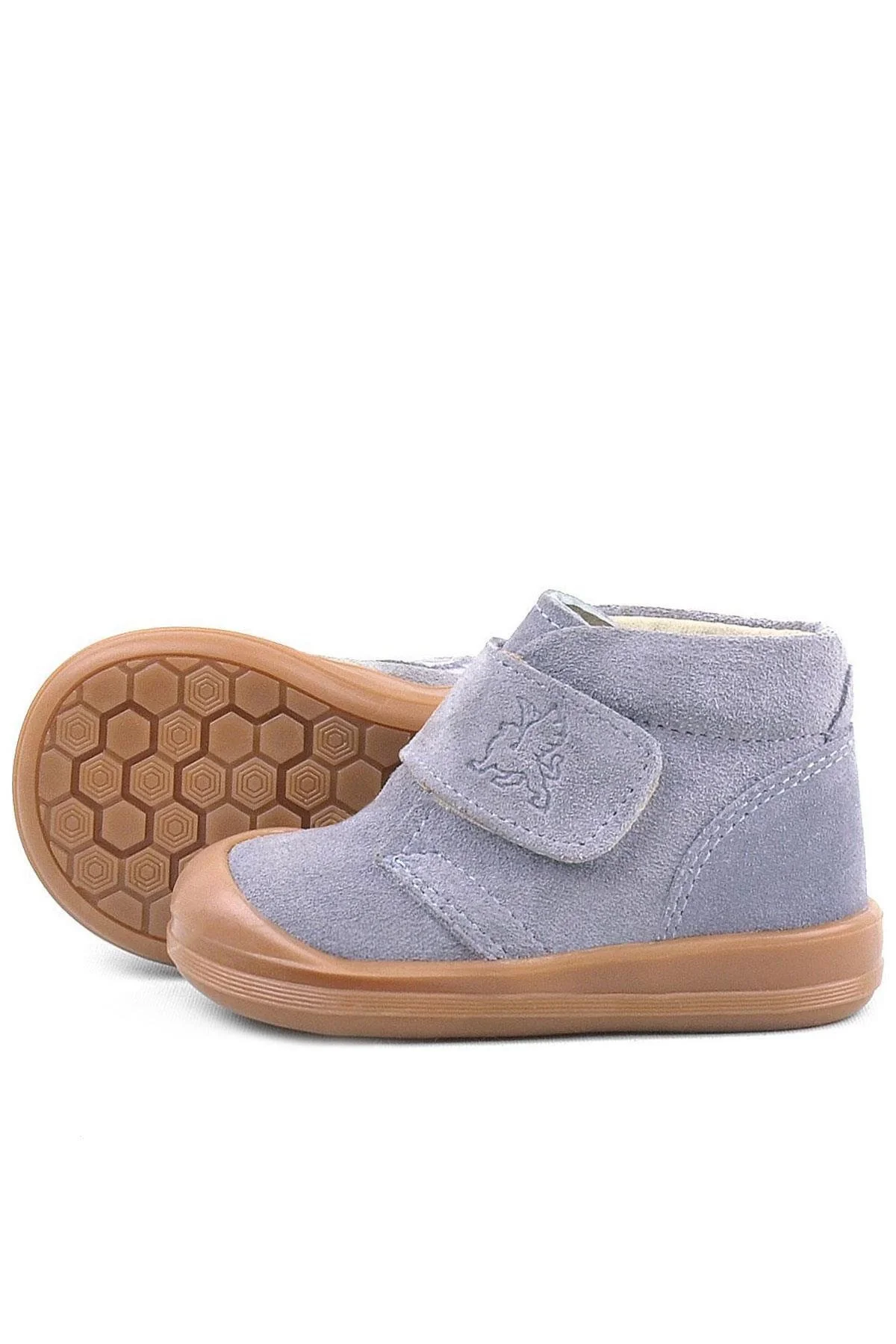 Rakerplus Yoohoo Hakiki Deri Gri Cırtlı Unisex Bebek Bot