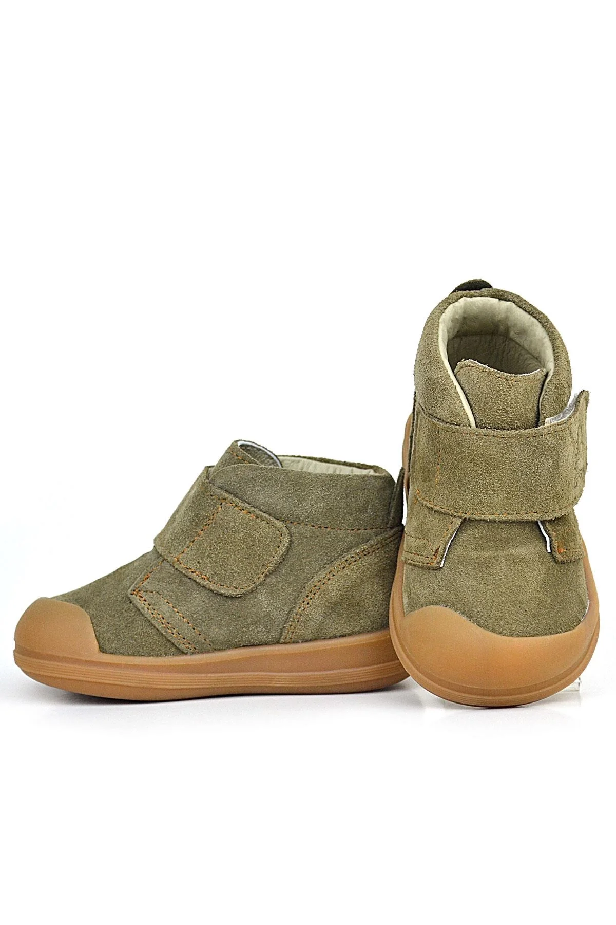 Rakerplus Yoohoo Hakiki Deri Haki Yeşil Cırtlı Unisex Bebek Bot