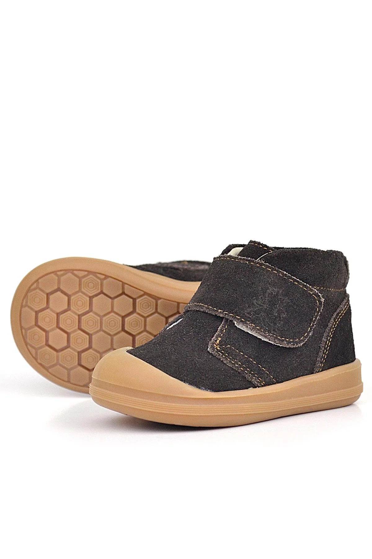 Rakerplus Yoohoo Hakiki Deri Kahverengi Cırtlı Unisex Bebek Bot