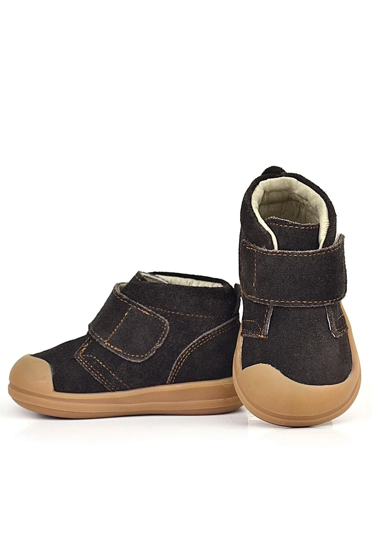 Rakerplus Yoohoo Hakiki Deri Kahverengi Cırtlı Unisex Bebek Bot