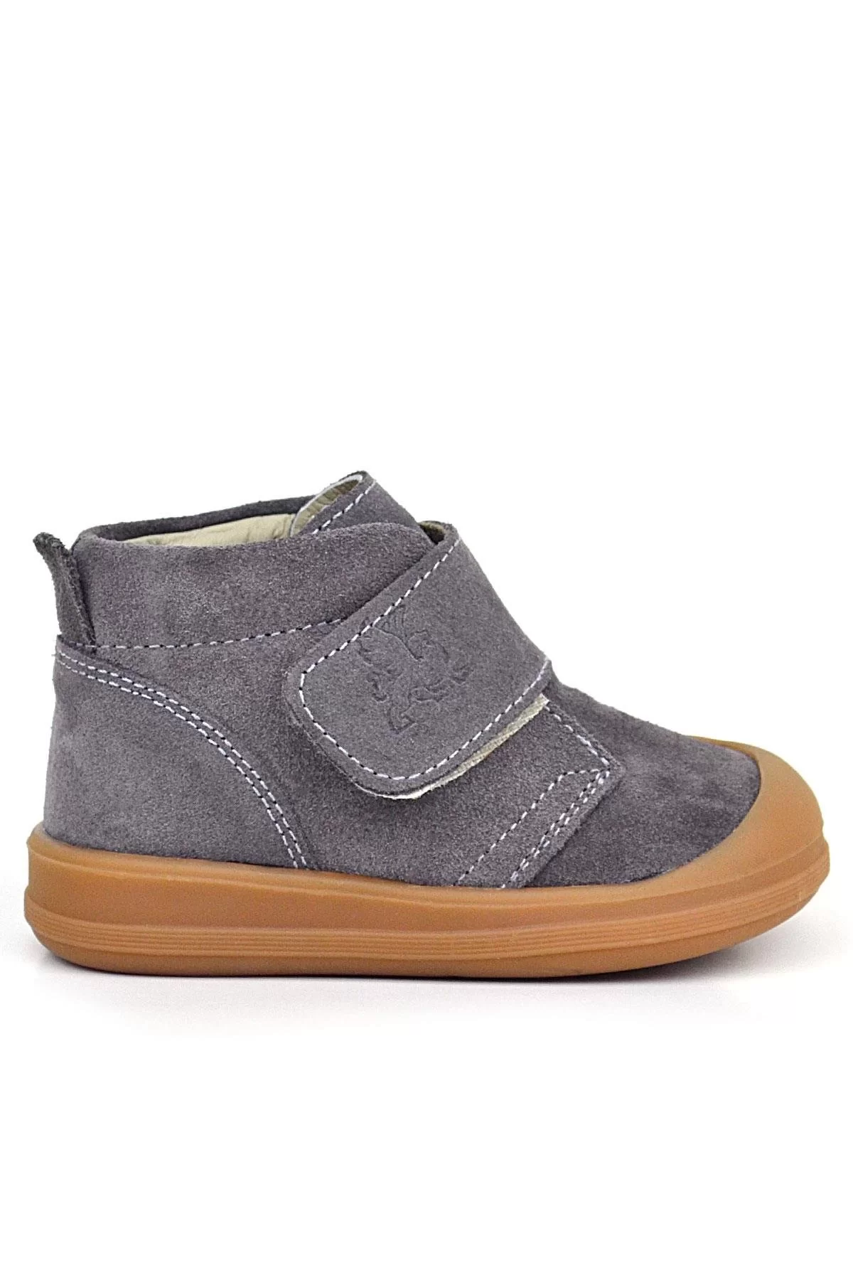 Rakerplus Yoohoo Hakiki Deri Koyu Gri Cırtlı Unisex Bebek Bot