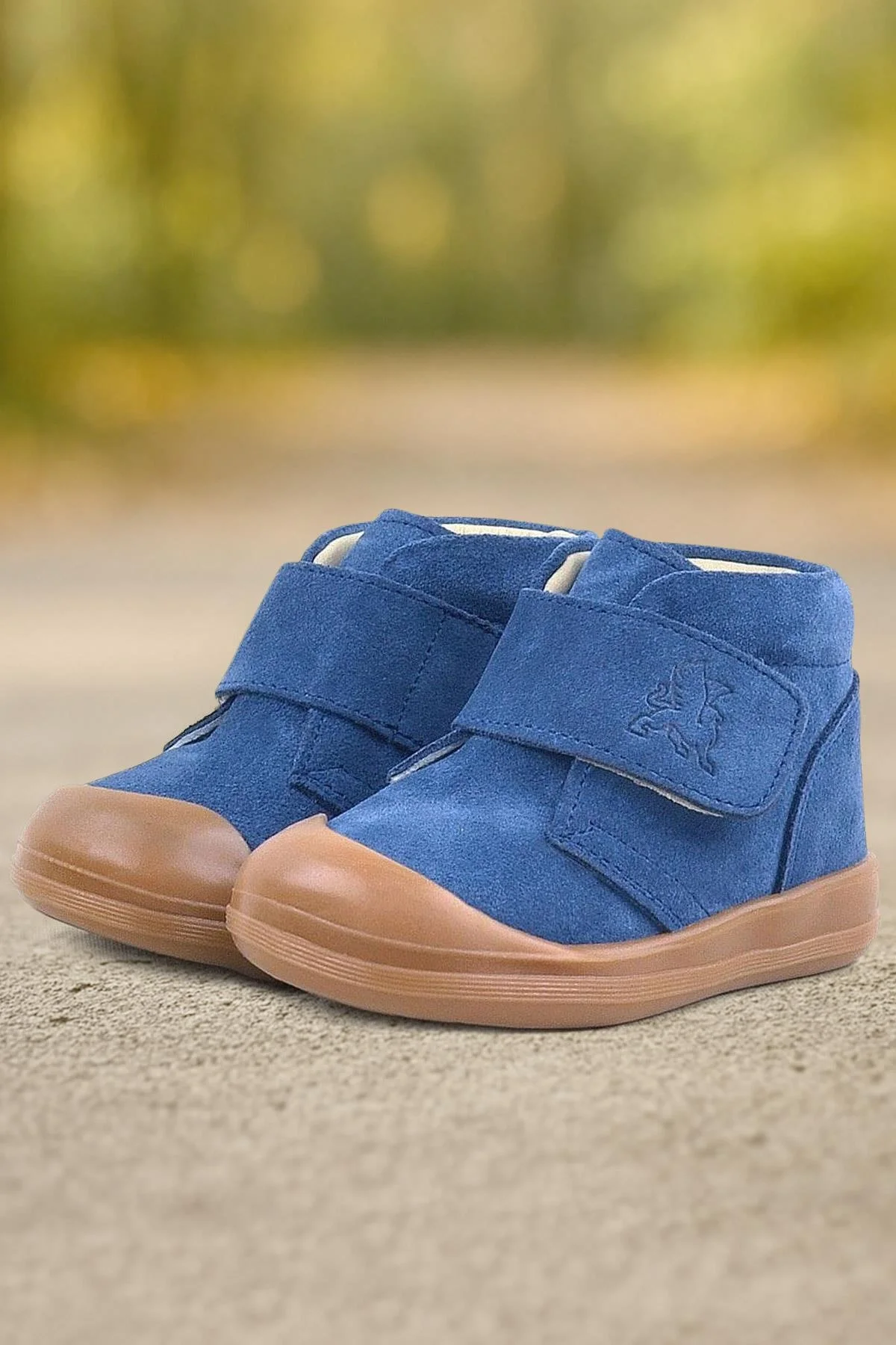 Rakerplus Yoohoo Hakiki Deri Lacivert Cırtlı Unisex Bebek Bot