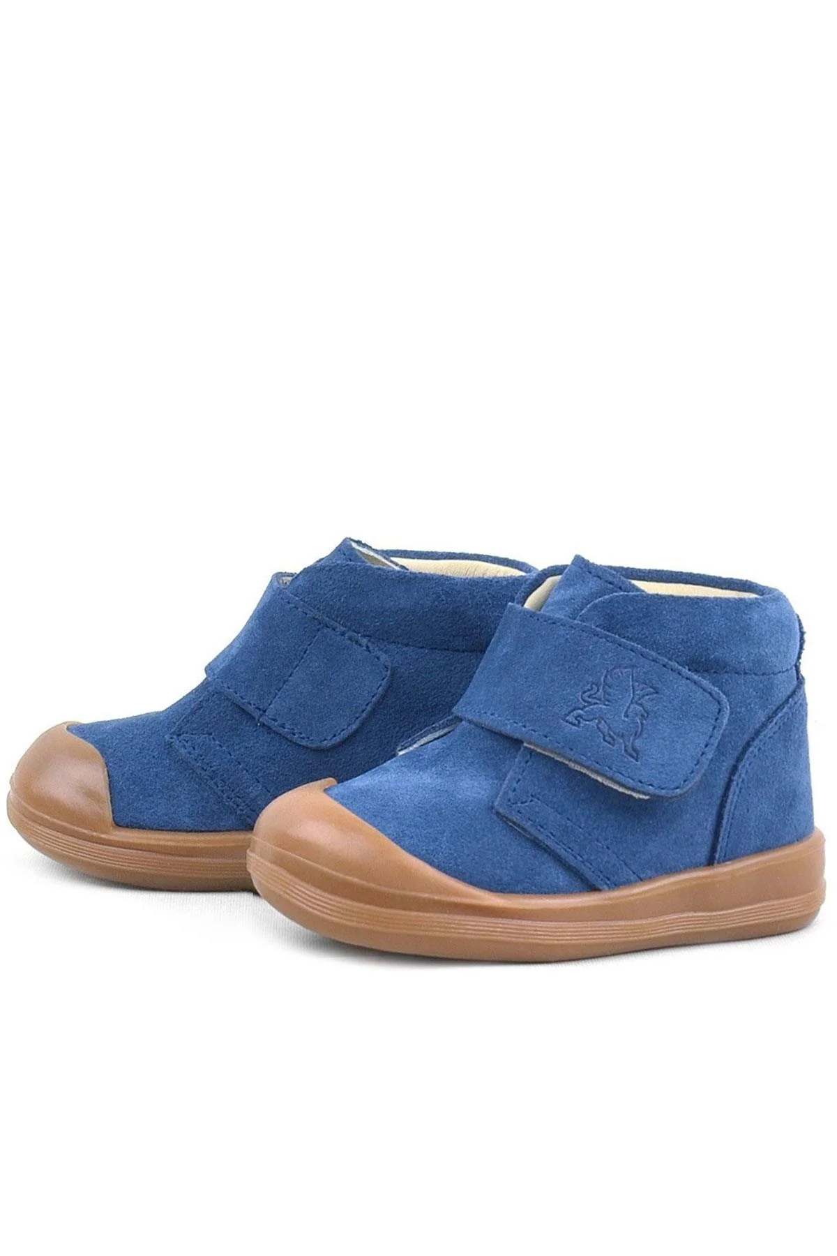 Rakerplus Yoohoo Hakiki Deri Lacivert Cırtlı Unisex Bebek Bot