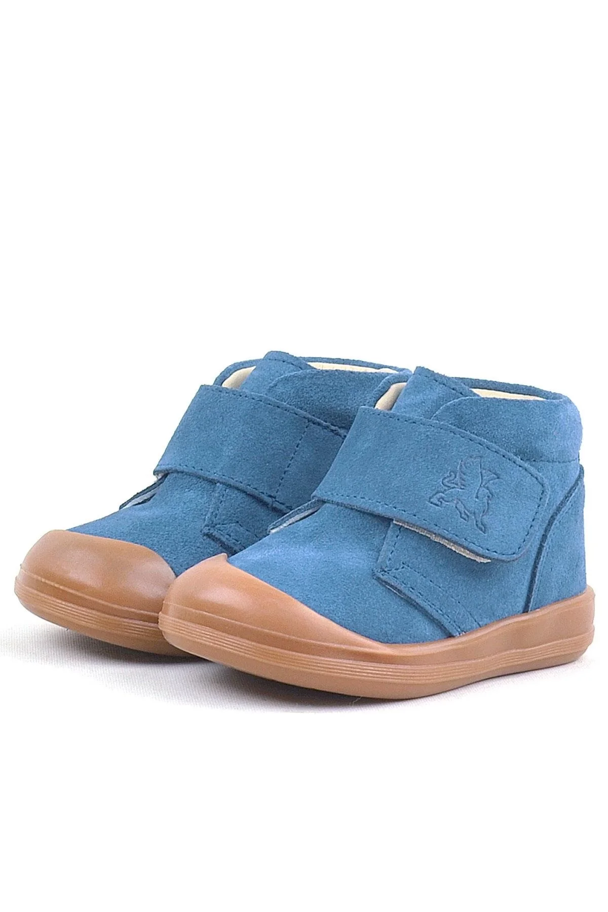 Rakerplus Yoohoo Hakiki Deri Mavi Cırtlı Unisex Bebek Bot