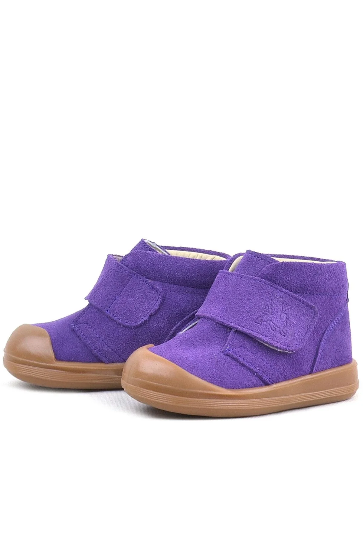 Rakerplus Yoohoo Hakiki Deri Mor Cırtlı Kız Bebek Bot