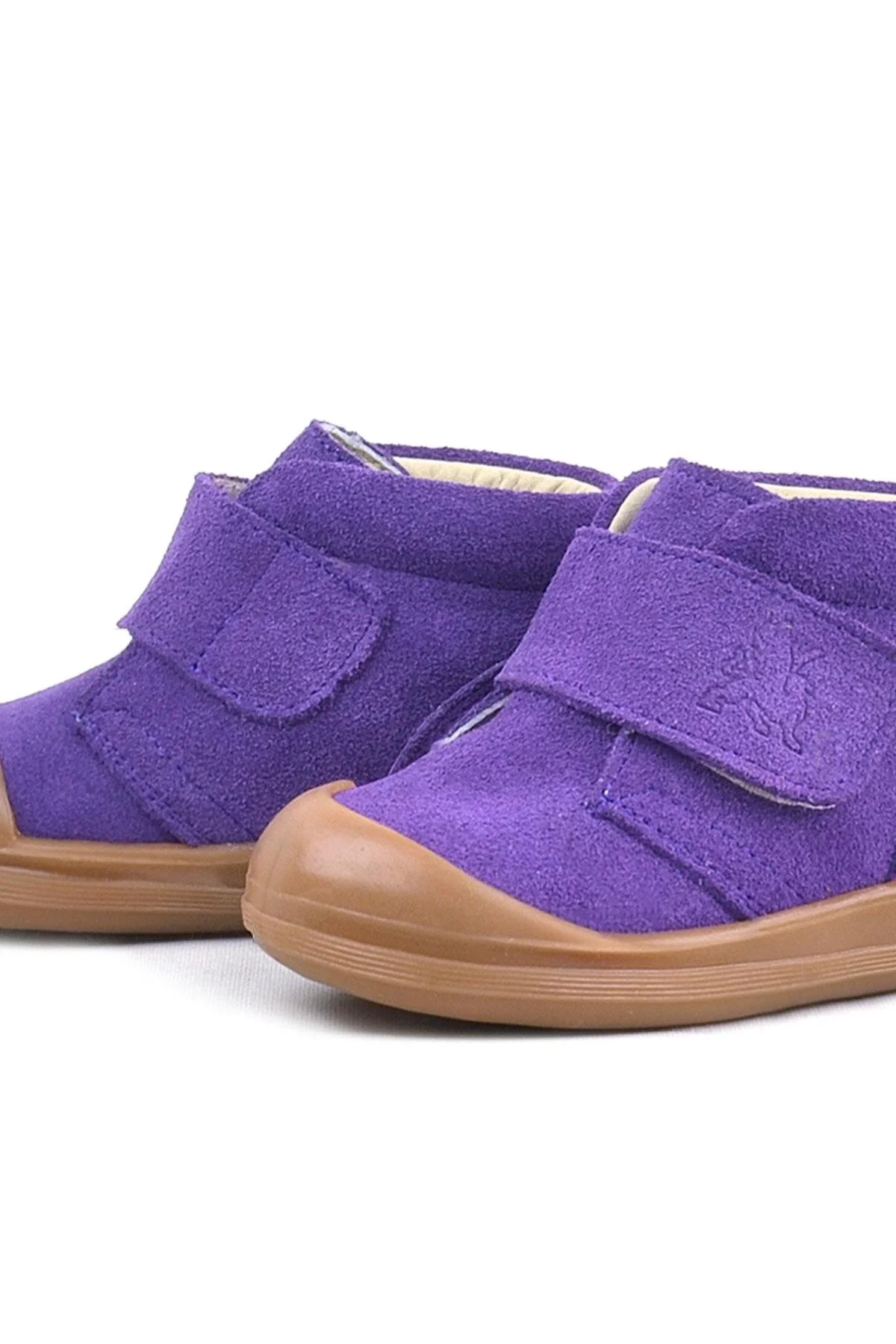 Rakerplus Yoohoo Hakiki Deri Mor Cırtlı Kız Bebek Bot