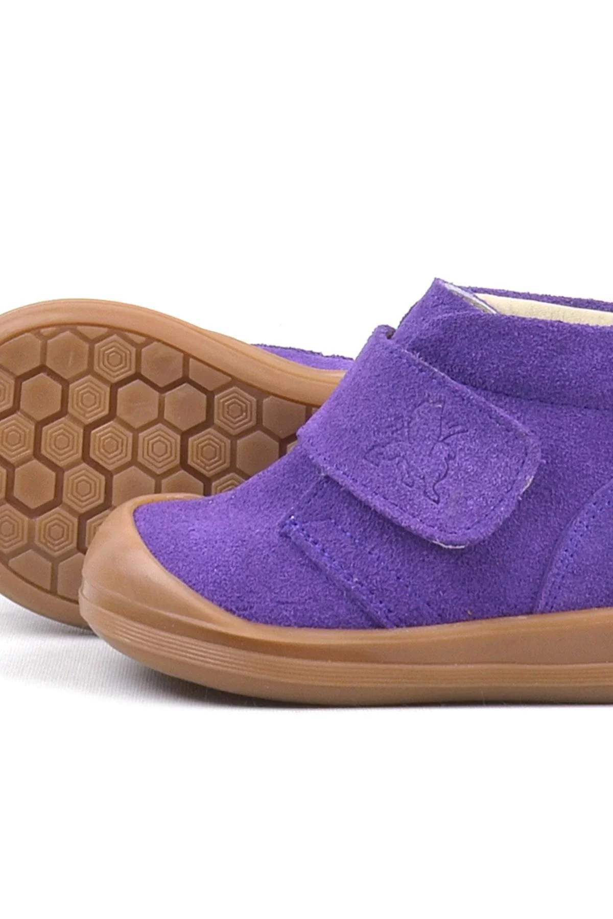 Rakerplus Yoohoo Hakiki Deri Mor Cırtlı Kız Bebek Bot