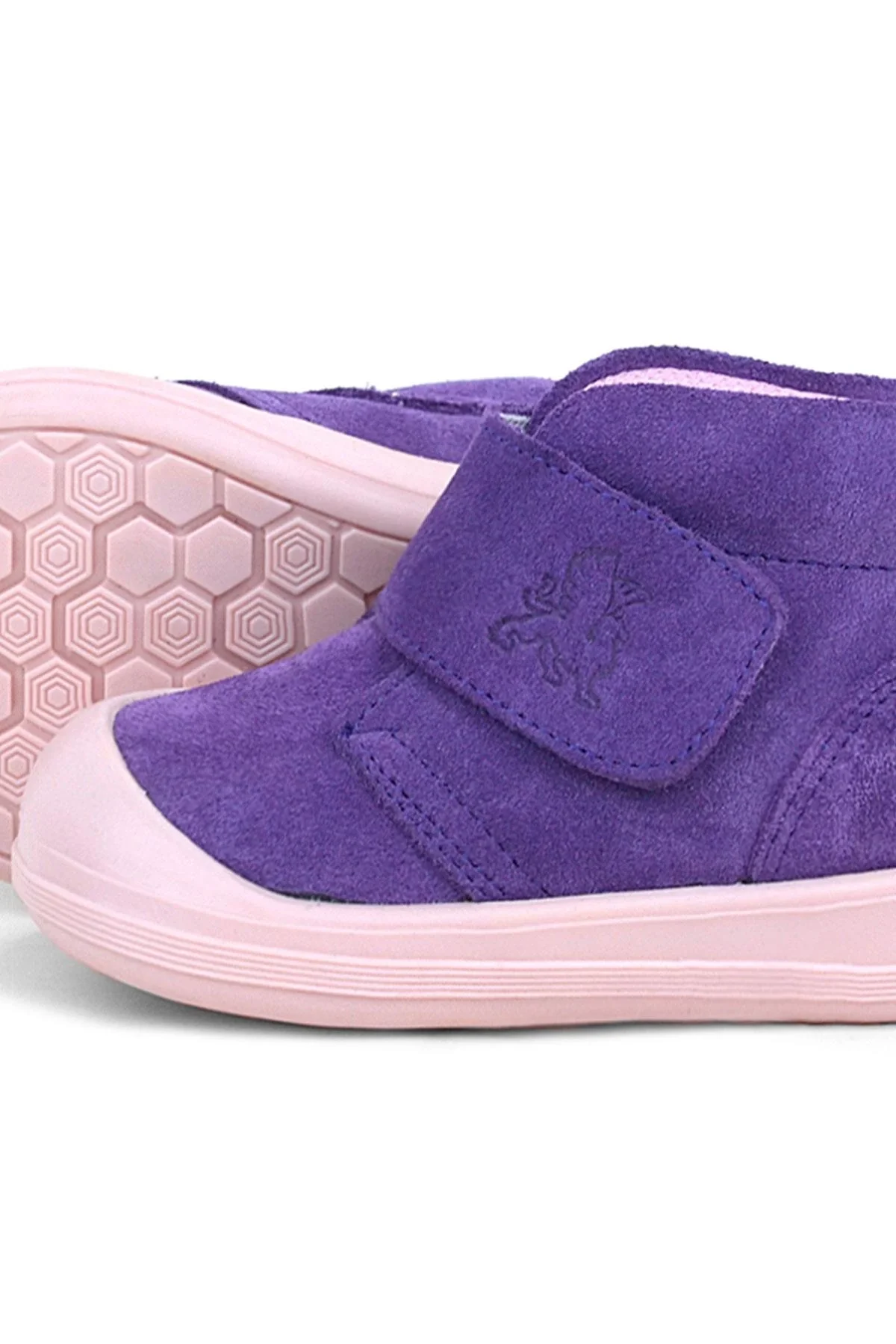 Rakerplus Yoohoo Hakiki Deri Mor Pudra Cırtlı Kız Bebek Bot