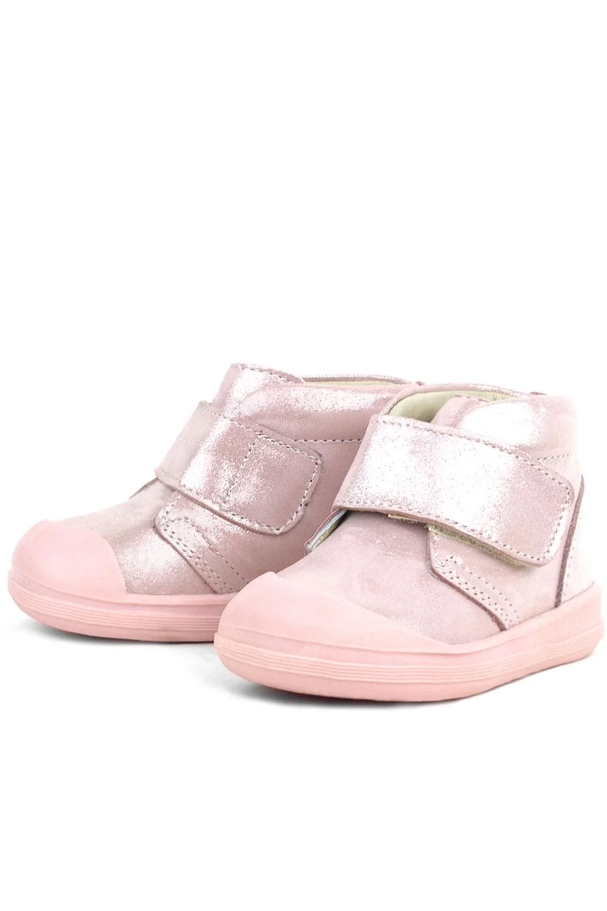 Rakerplus Yoohoo Hakiki Deri Pembe Simli Cırtlı Kız Bebek Bot