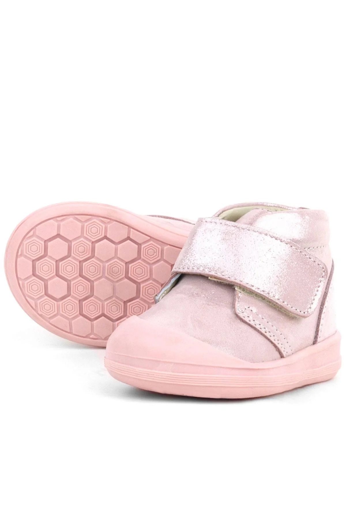 Rakerplus Yoohoo Hakiki Deri Pembe Simli Cırtlı Kız Bebek Bot