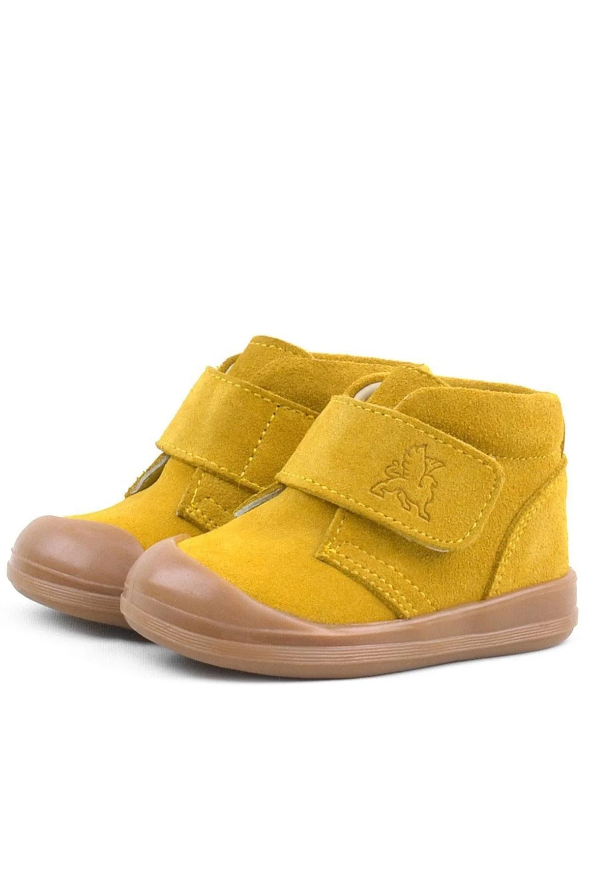 Rakerplus Yoohoo Hakiki Deri Sarı Cırtlı Unisex Bebek Bot