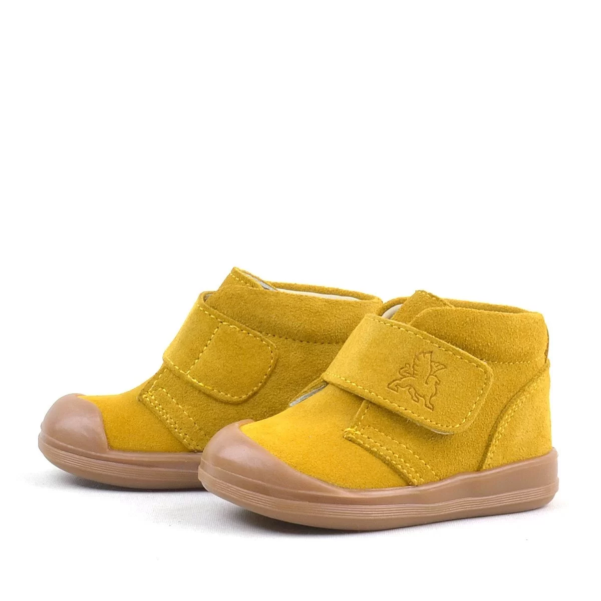 Rakerplus Yoohoo Hakiki Deri Sarı Cırtlı Unisex Bebek Bot