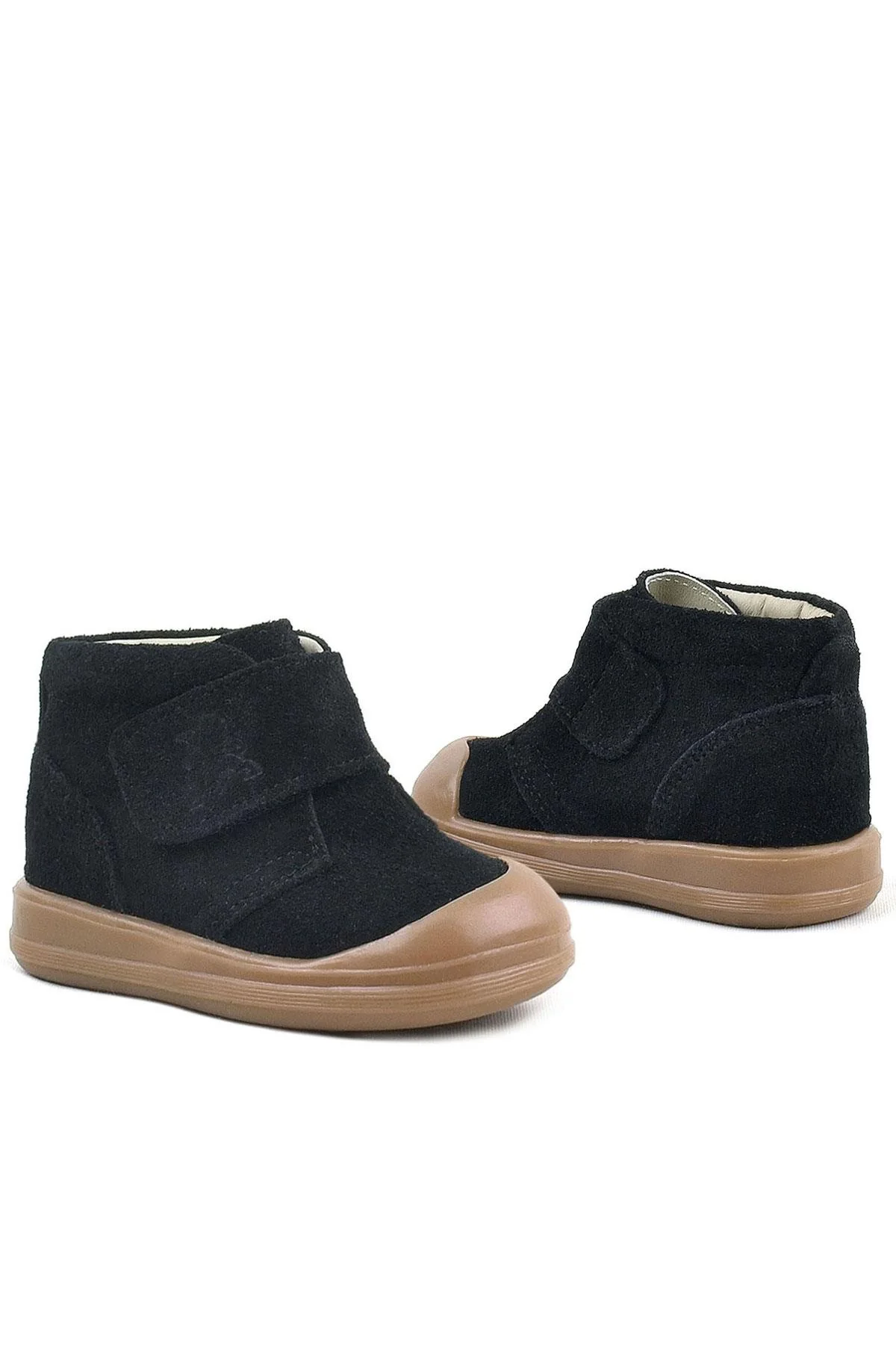 Rakerplus Yoohoo Hakiki Deri Siyah Cırtlı Unisex Bebek Bot