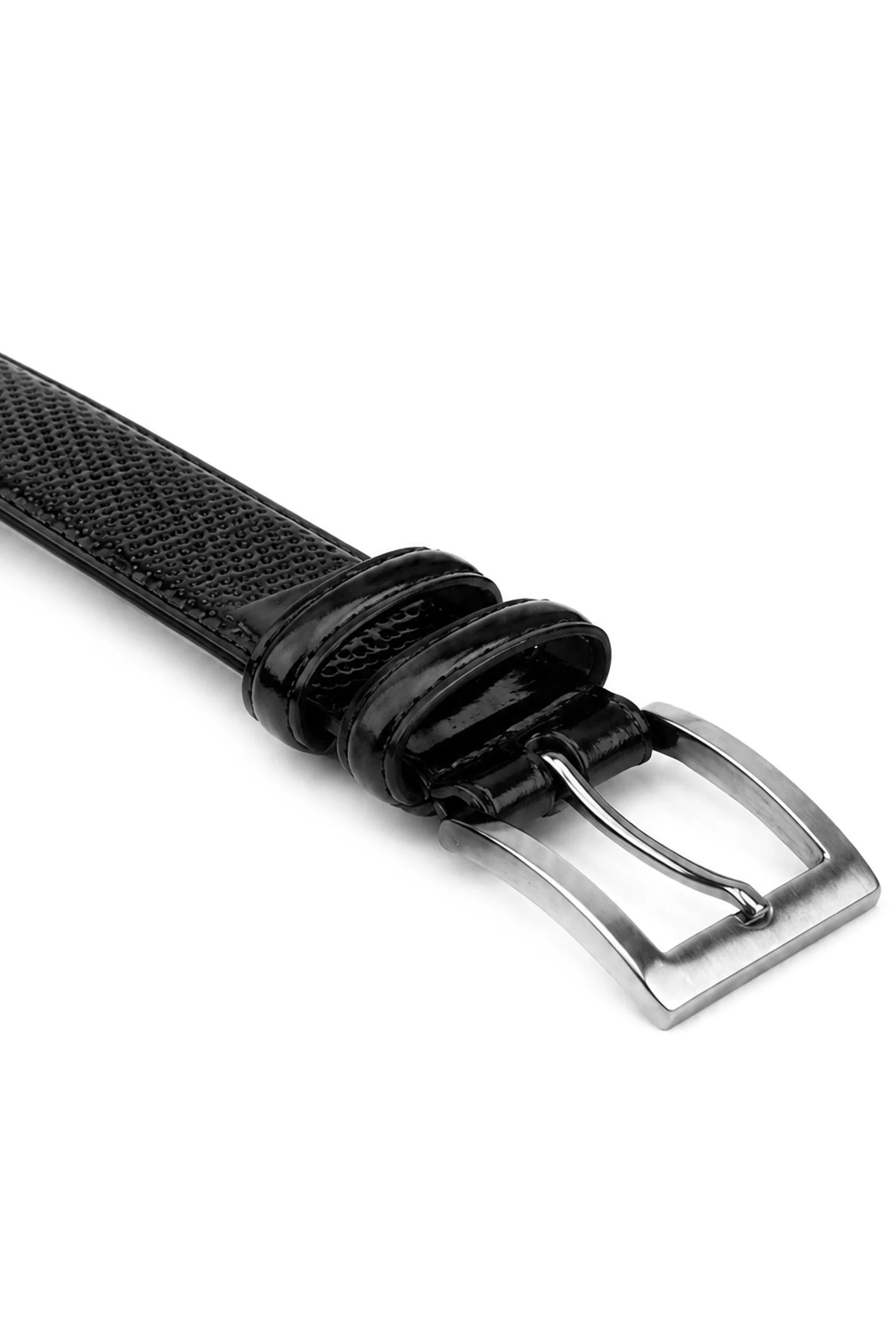 Siyah 3 cm Klasik Metal Tokalı Rugan Erkek Çocuk Kemer