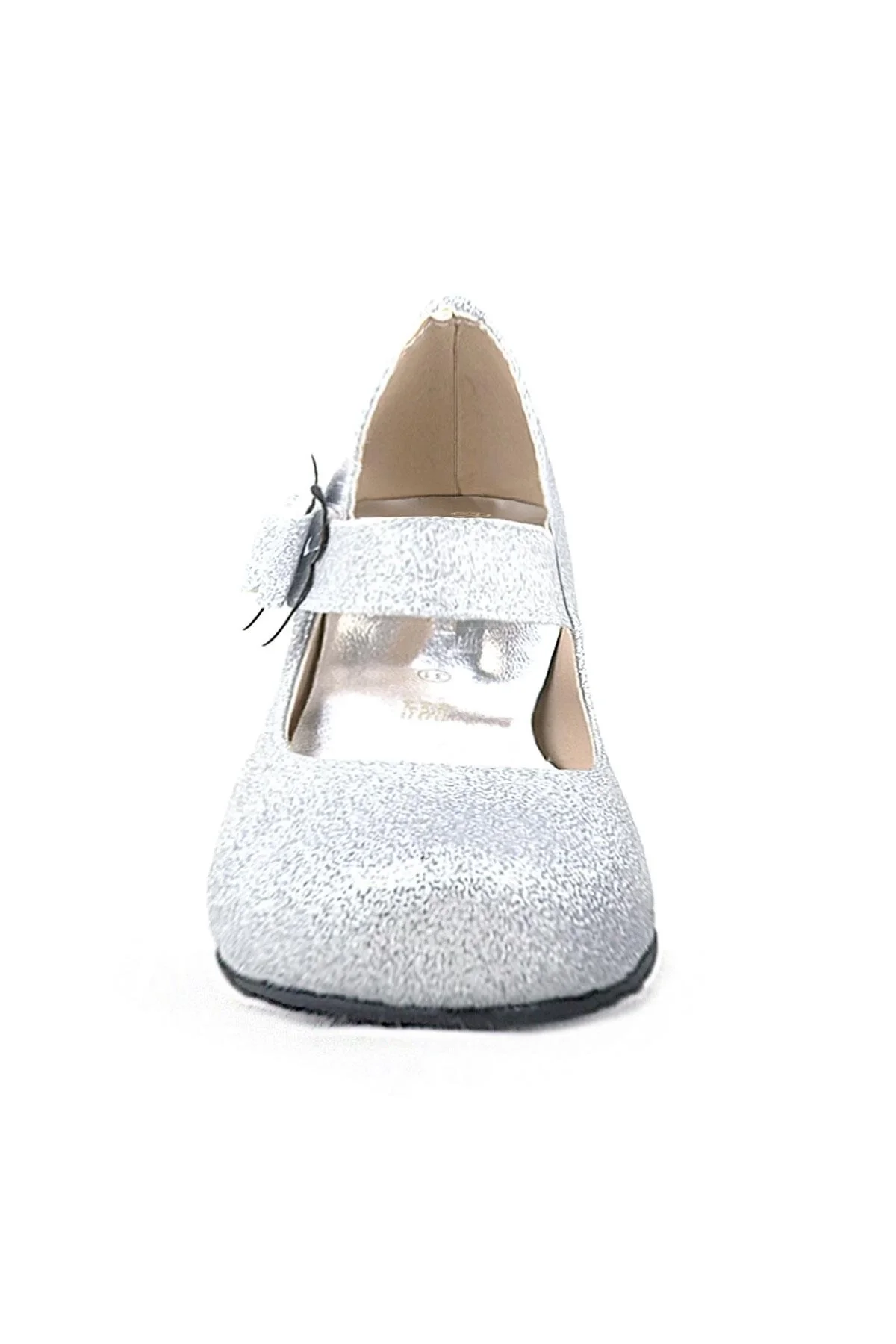 Winx Gümüş Işıltılı Kelebekli Kız Çocuk Topuklu Ayakkabı