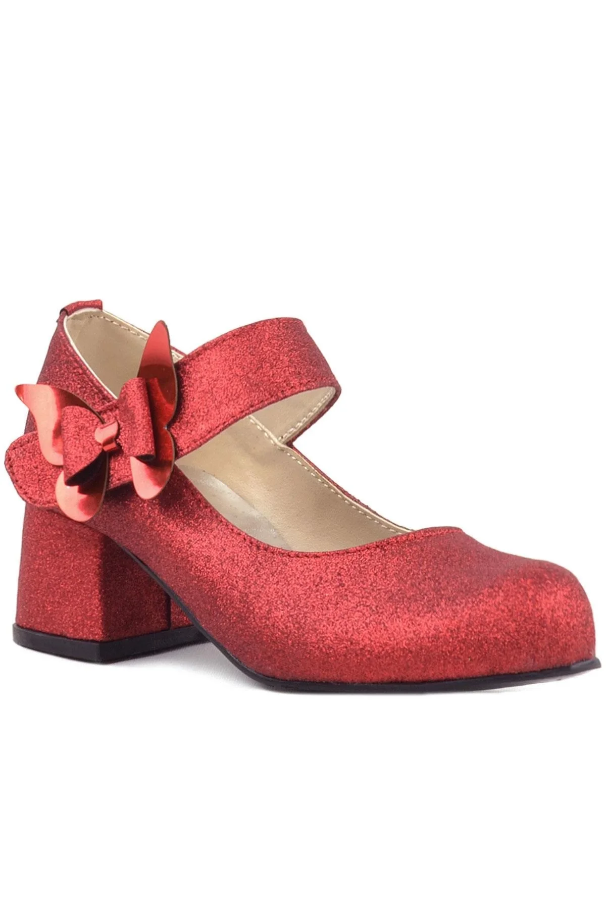 Winx Kırmızı Işıltılı Kelebekli Kız Çocuk Topuklu Ayakkabı