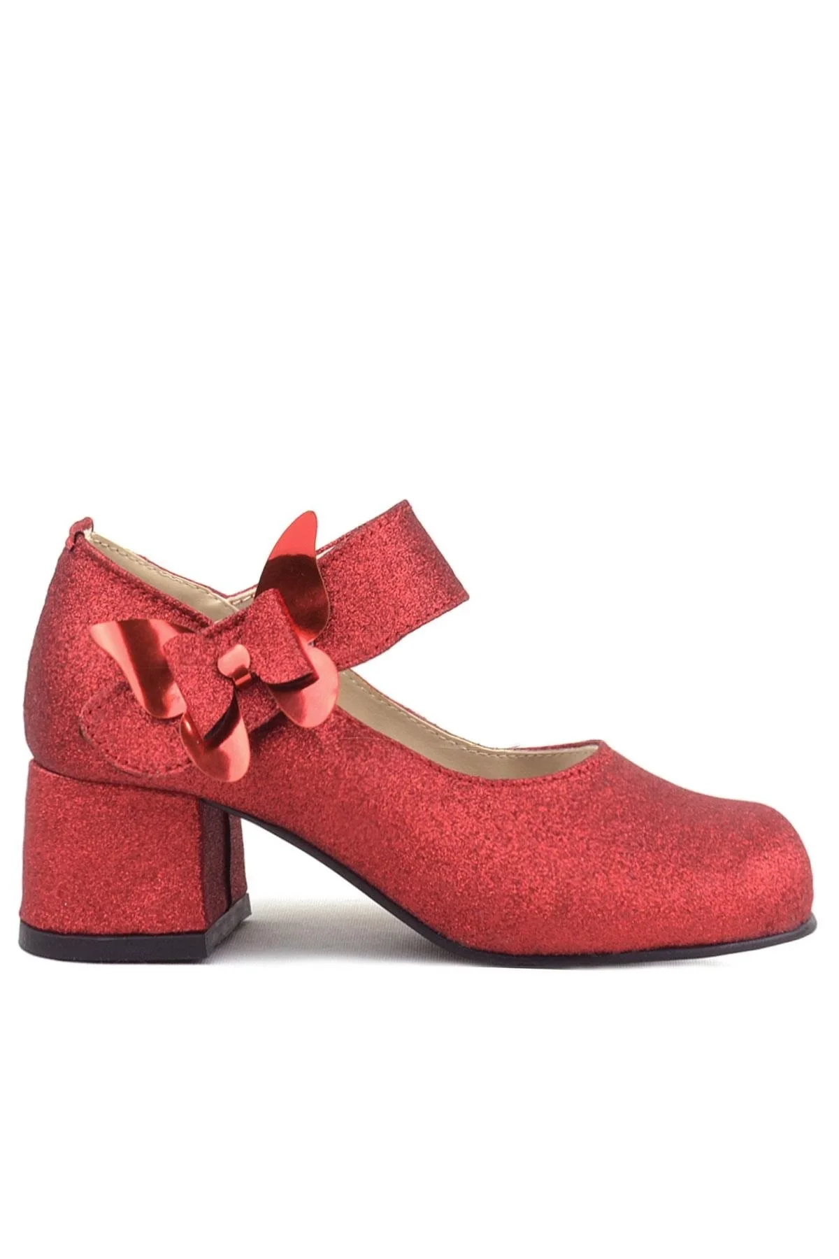 Winx Kırmızı Işıltılı Kelebekli Kız Çocuk Topuklu Ayakkabı