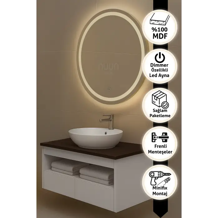 60cm Aurora Banyo Dolabı Seti - Beyaz