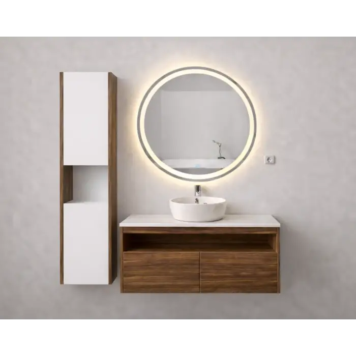 100cm Aurora Banyo Mobilyası Full Set - Viktorya ceviz