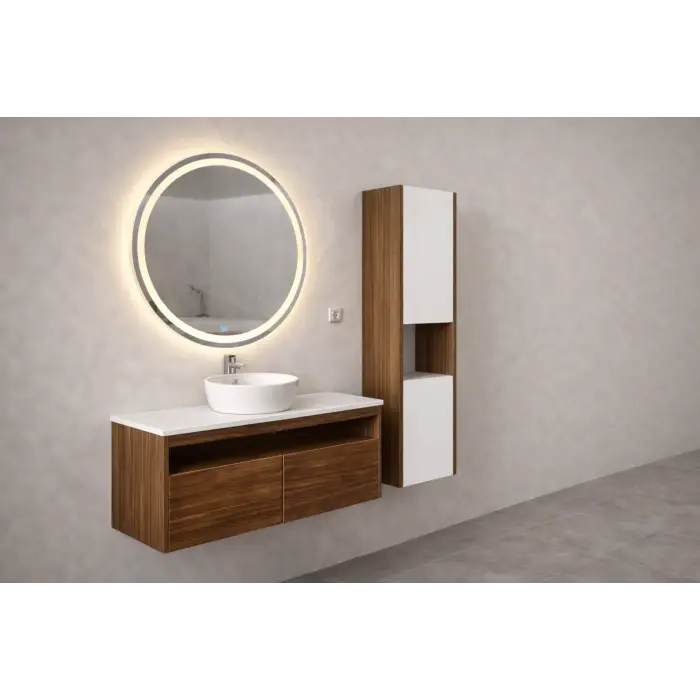 100cm Aurora Banyo Mobilyası Full Set - Viktorya ceviz