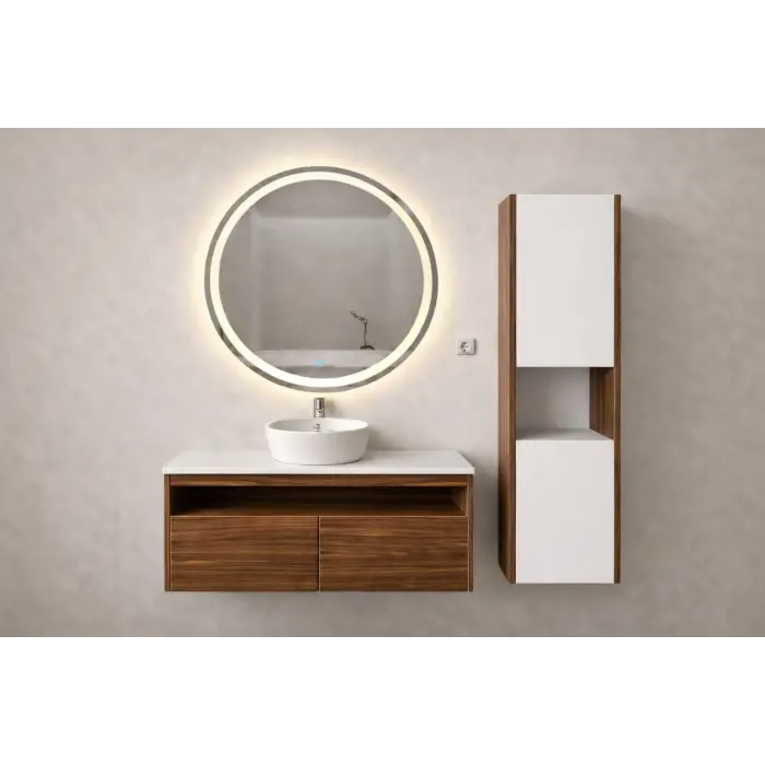 80cm Aurora Banyo Dolabı Full Set - Viktorya Ceviz