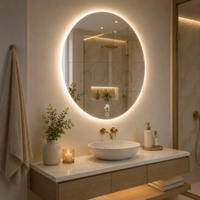 Bluetooth Hoparlörlü Hareket Sensörlü LEDli Ayna – Dimmer Özellikli