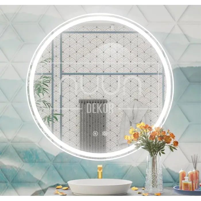 Akıllı Buğu Önleyici Yuvarlak LED Ayna – Modern ve Enerji Tasarruflu