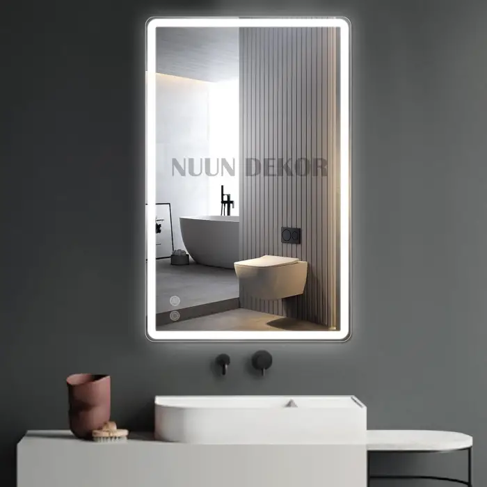 Buğu Önleyici Akıllı LED Dikdörtgen Ayna | Dimmer Kontrollü