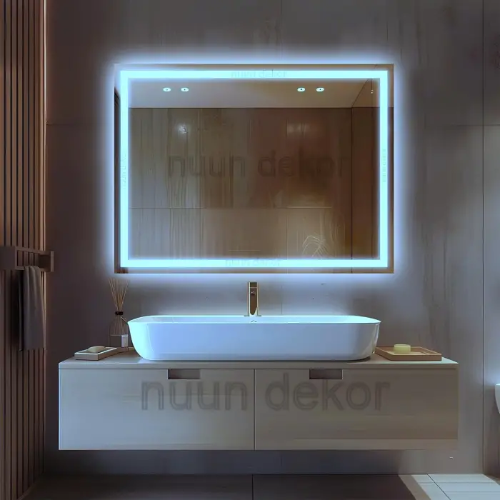 Led ışıklı Dikdörtgen Banyo Aynası