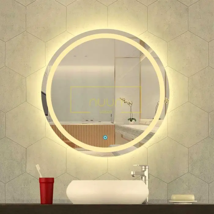DOKUNMATİK LEDLİ YUVARLAK BANYO AYNASI (DİMMER ÖZELLİKLİ)