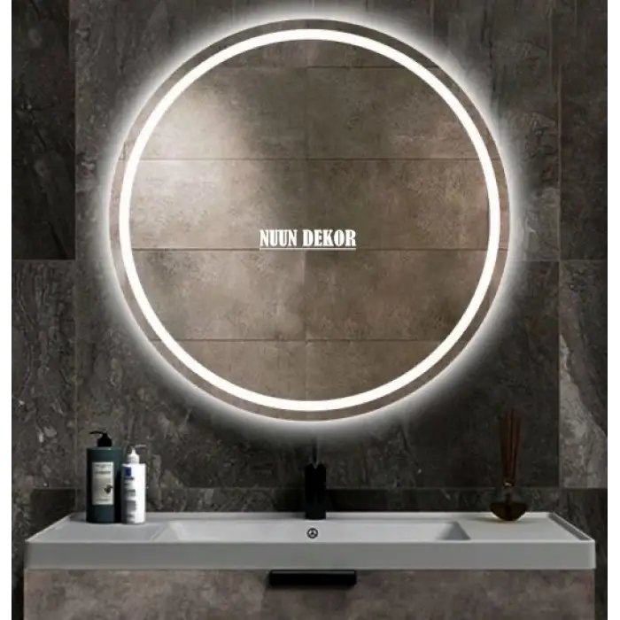 LED IŞIKLI KUMLAMALI YUVARLAK BANYO AYNASI