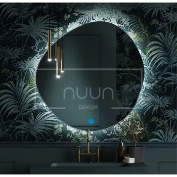 Dokunmatik led ışıklı asimetrik banyo aynası