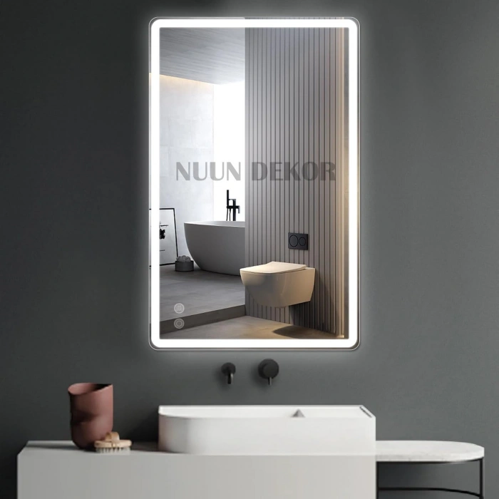 Buğu Önleyici Akıllı LED Dikdörtgen Ayna | Dimmer Kontrollü