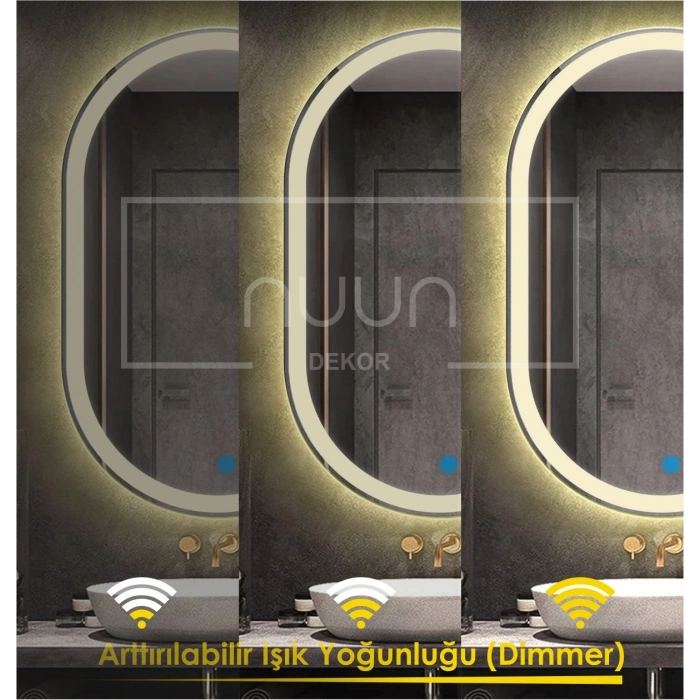 DOKUNMATİK LED IŞIKLI OVAL BANYO AYNASI (DİMMER ÖZELLİKLİ)