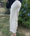 Kadın Taş Renk Püskül Paça Pantolon