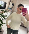 Krem Simli Basic Triko Kadın Kazak