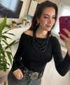 Siyah Tek Omuz Detaylı Kadın Bluz