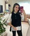 Siyah Düğme Detaylı Triko Kadın Yelek
