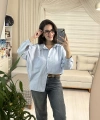 Kadın Basic Mavi Gömlek