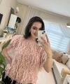 Pembe Saçaklı Kadın Triko