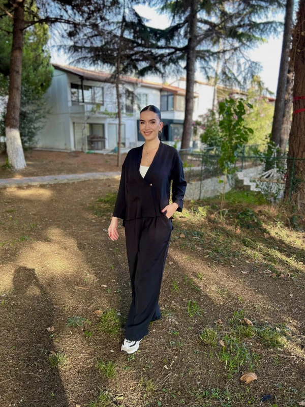 Kadın Siyah Salaş İkili Takım