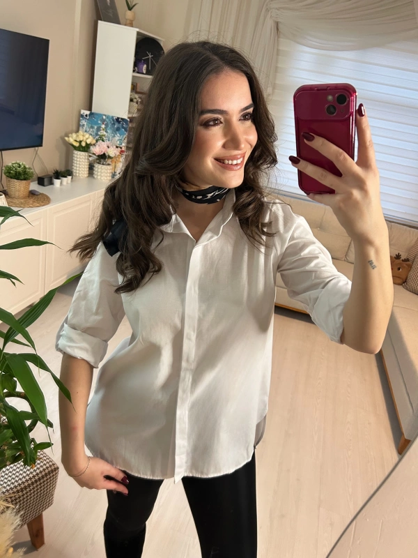 Klasik Beyaz Poplin Gömlek