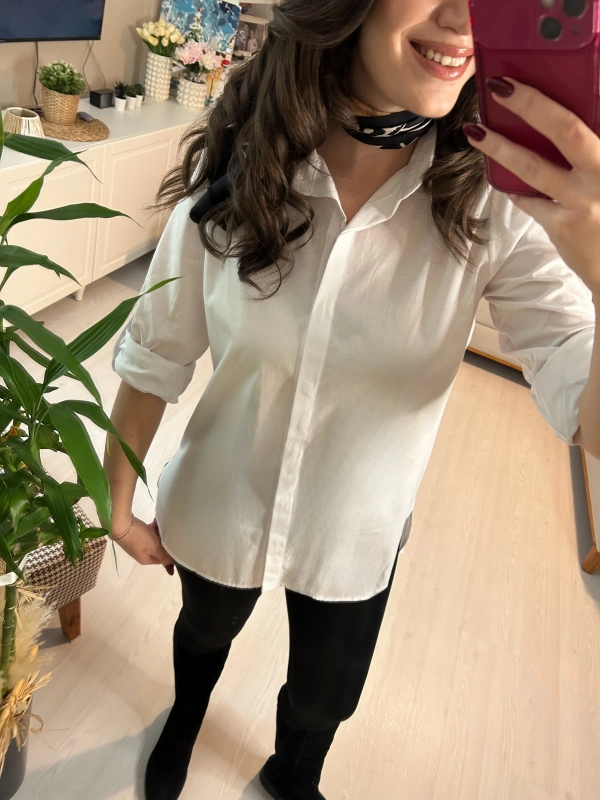 Klasik Beyaz Poplin Gömlek