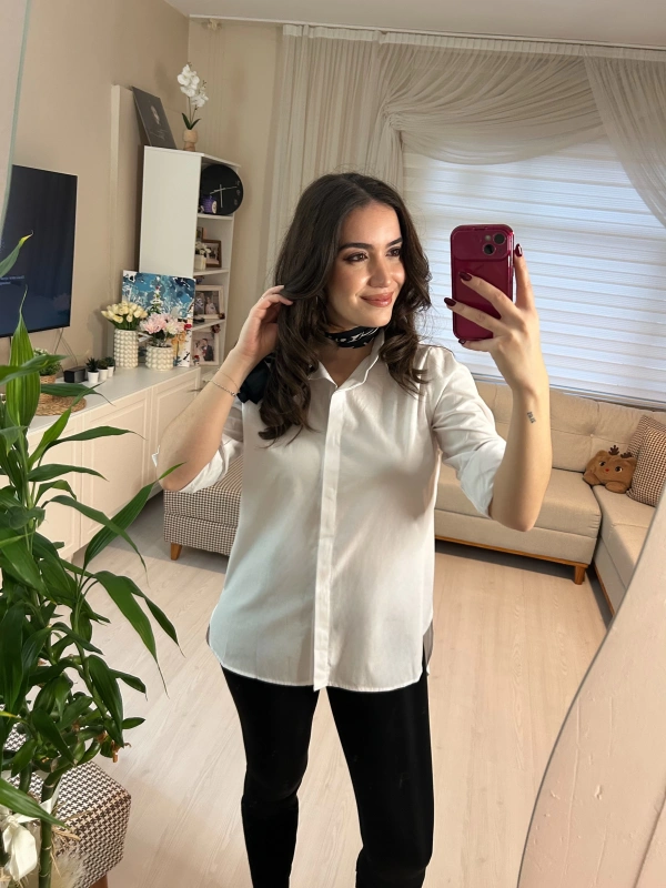 Klasik Beyaz Poplin Gömlek
