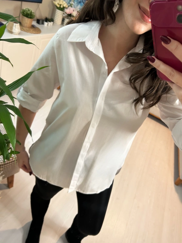 Klasik Beyaz Poplin Gömlek