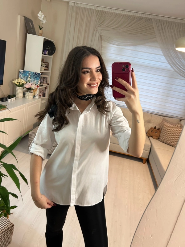 Klasik Beyaz Poplin Gömlek