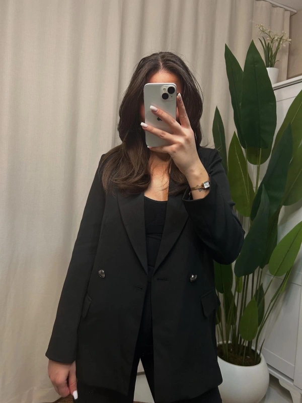 Kadın Siyah Oversize Blazer Ceket