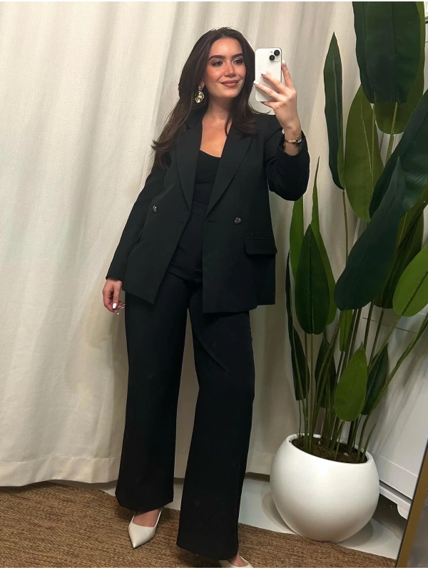 Kadın Siyah Oversize Blazer Ceket