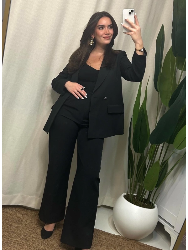 Kadın Siyah Oversize Blazer Ceket