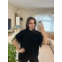 Siyah Saçaklı Triko Bluz